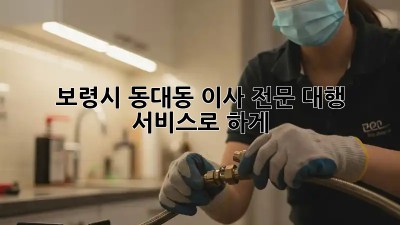 보령시 동대동 이사, 전문 대행 서비스로 轻松하게!